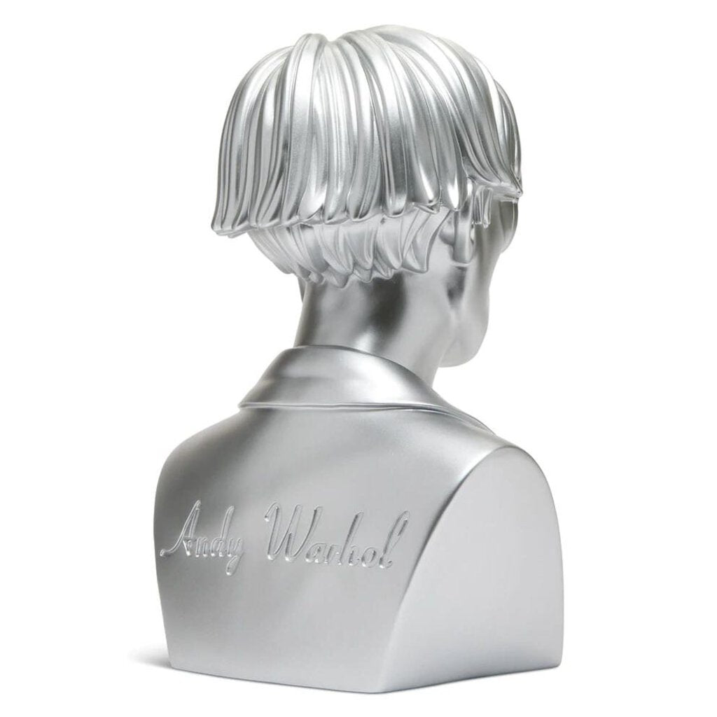 ANDY WARHOL LIMITED EDITION 12" BUST SILVER VINYL ART SCULPTURE