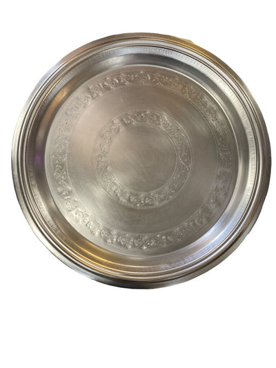 Floral Stamped Round Tray Table