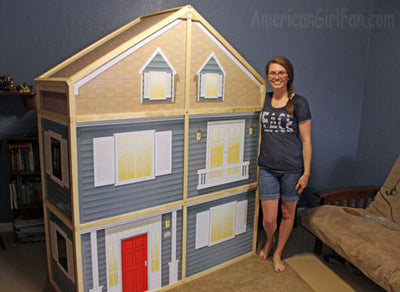 French Style Dollhouse for 18" Dolls 6' feet tall, 5' feet wide and 2' feet deep