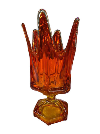 Orange Mid Century Glass Vase
