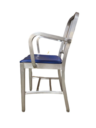 Emeco Navy Armchair with Blue Seat