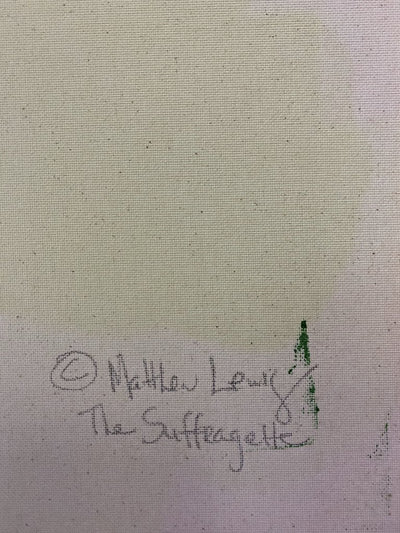 MID CENTURY MODERN PAINTING "The Suffragette" by MATTHEW LEWIS
