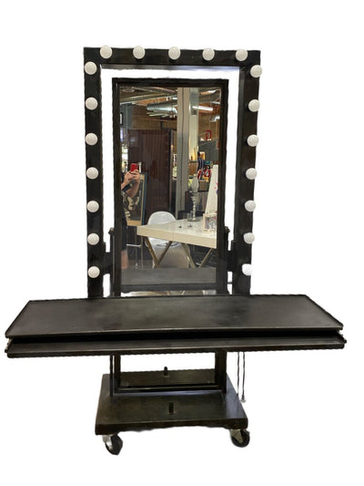 Custom Dbl Sided Makeup Cart Mirror On Wheels Used by Photographer Kenneth Willardt