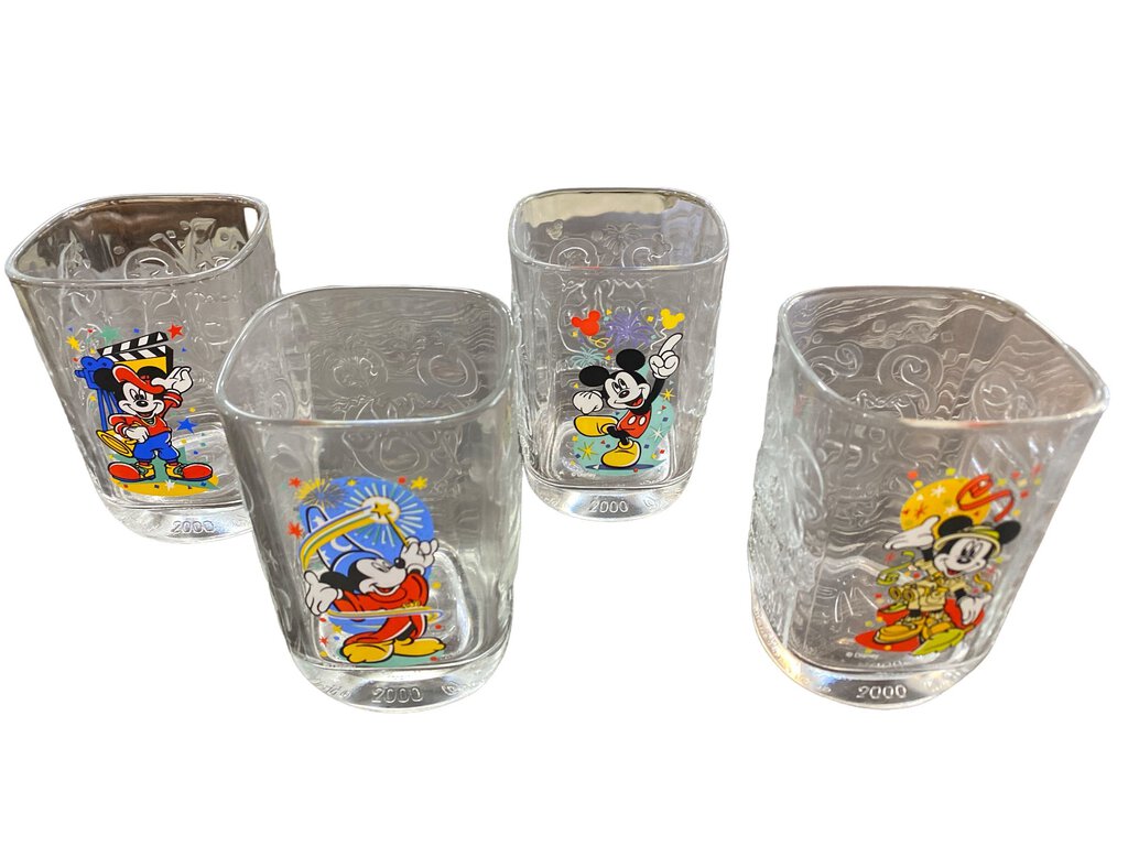 2000 McDonalds 4 Walt Disney World Celebration 3D Collectible Glass Se