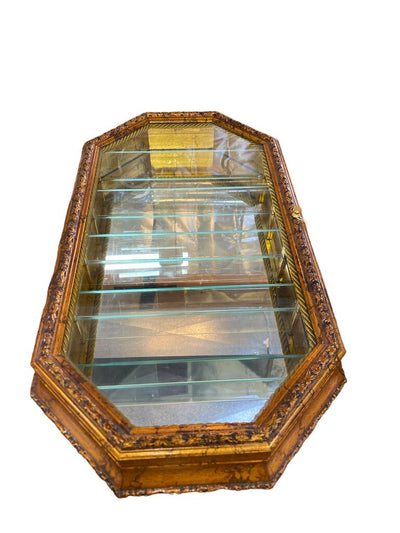Vintage Wall Mount Framed Curio Shelf/Shadow Box