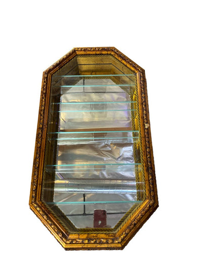 Vintage Wall Mount Framed Curio Shelf/Shadow Box