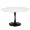 TULIP DINING TABLE 54" ROUND WHITE BLACK BASE