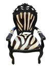 Baroque Armchair Black w/ Zebra Cowhide