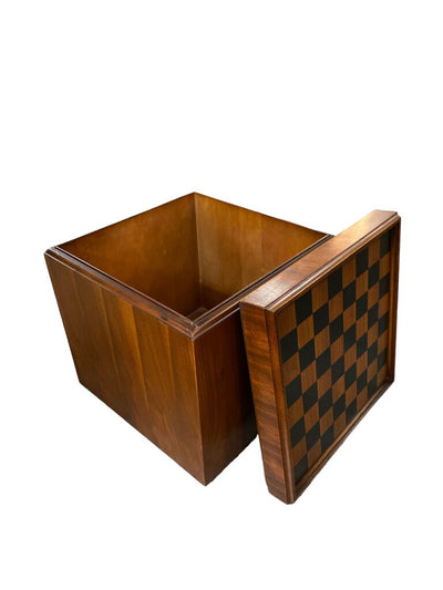Lane Mid Century Walnut Side Table/Ottoman Checkerboard (reverse)