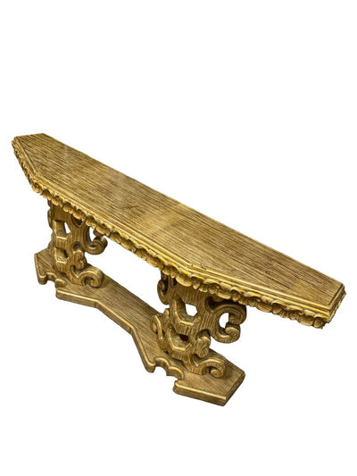 Hollywood Regency Italian Carved Console Table James Mont Style
