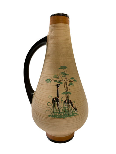 Vintage West German Pottery Vase w/Handle AFRA HUHR 1341 27