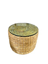 Woven Seagrass Round Glass top table