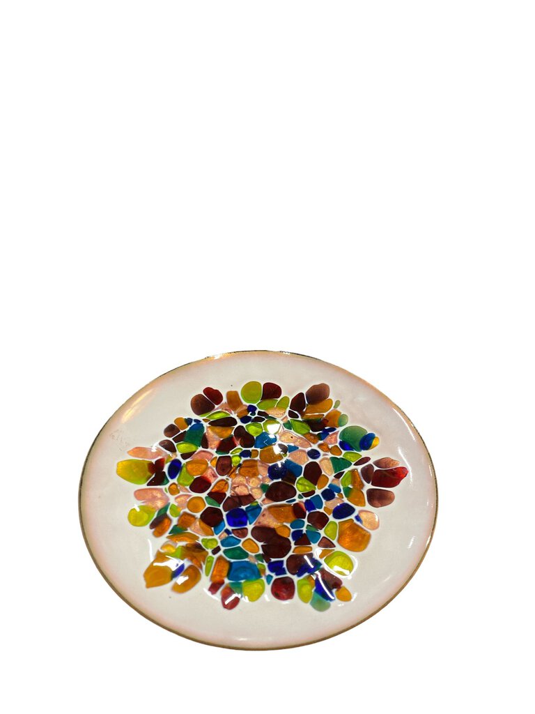 Mid Century Enamel On Copper Tray by Kareka