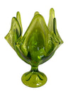8" Tall Viking Green Glass Art Vase - LLC