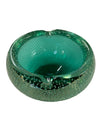 Vintage Heavy Art Glass Controlled Bubbles Ash Tray