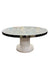 60" Round Chrome and White Glass Dining Table - LLC