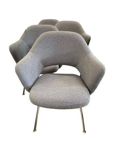 Knoll Saarinen Executive Chairs Restored Boucle Textile