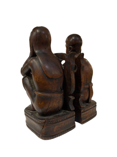 id century South American Carved Bookends