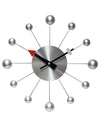 Orb Spoke Round Wall Clock Silver