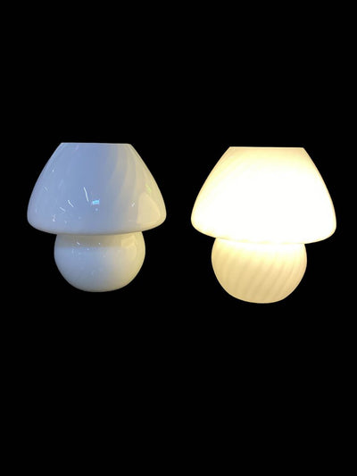 Vintage Milk Glass Mushroom Lamp