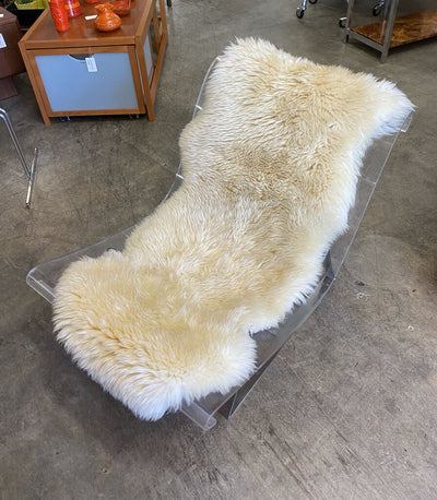 Vintage Acrylic and Sheepskin Lounge Chaire