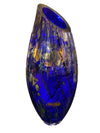 Laza Art Glass Cobalt Large Slash Cut Vase - Numbered - Tim Lazar 2002