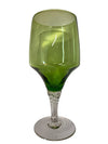 Vintage Green Wine Glasses Twist Stem Set of 8