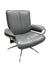 Stressless City Low Back Batick Gray Chrome Base Leather Recliner