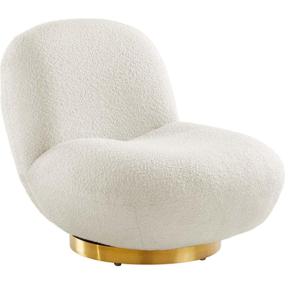 Cloud Boucle Upholstered Swivel Chair