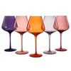 Khen Colored Crystal Wine Glass Set of 6 Large 20 oz Glasses