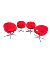 Set of 4 Red Modern Accent Chairs