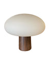 Mid Century Rosewood Mushroom Lamp (original blown glass shade)