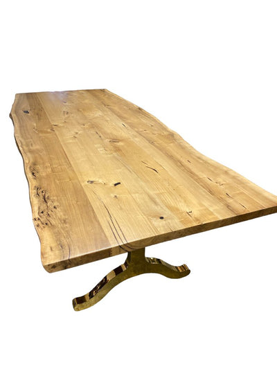 Live Edge Dining Table w/ gold legs