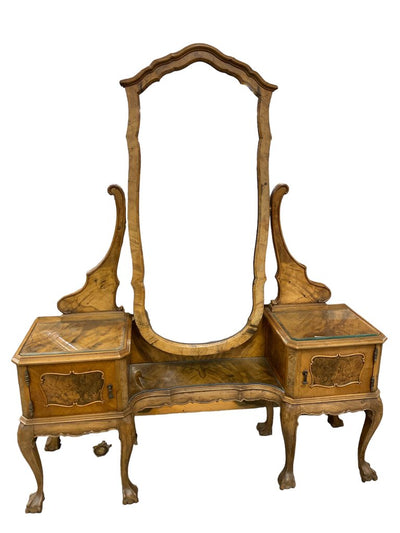 Antique Burl French Vanity with Mirror