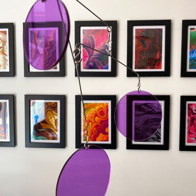 Mobile Cantilevered Circles: Clear Purple