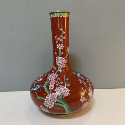 Vintage Imperial Cloisonne Red Vase
