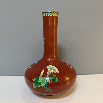 Vintage Imperial Cloisonne Red Vase