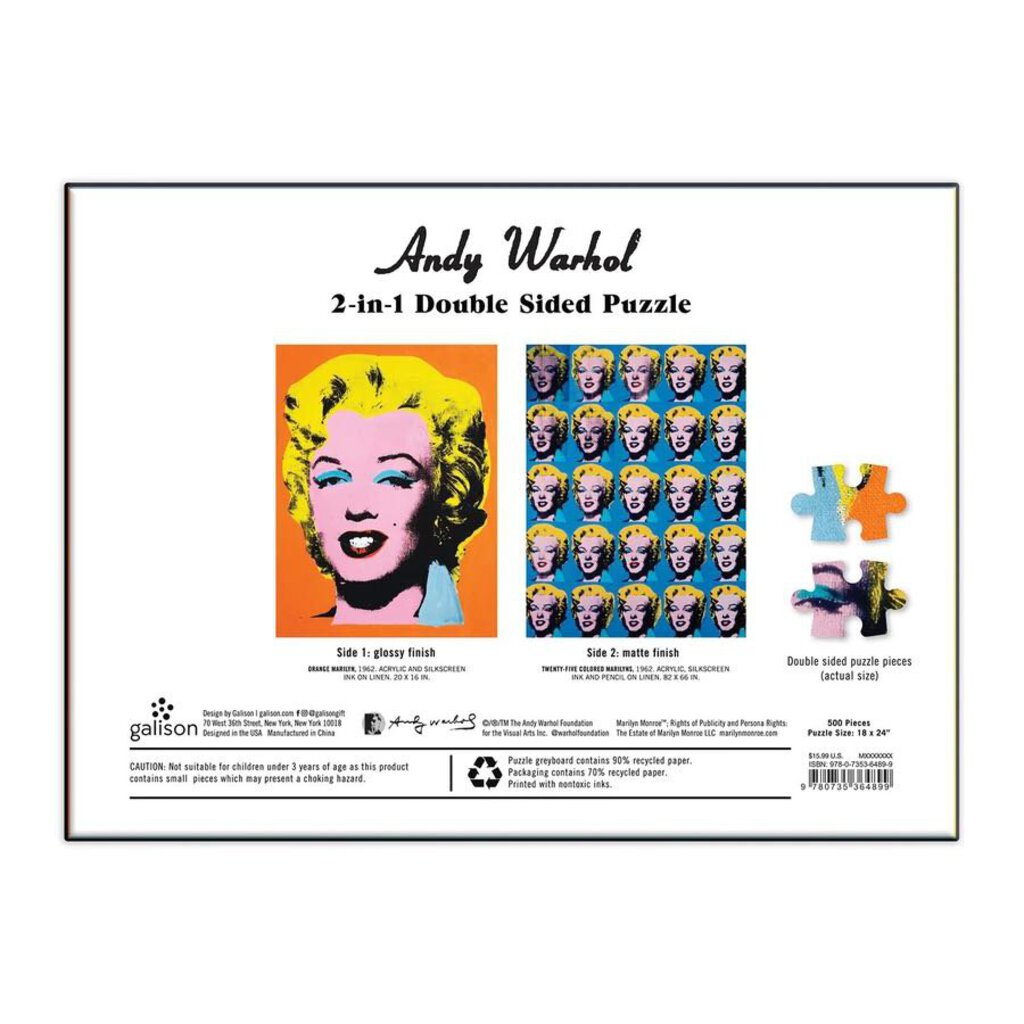 Andy Warhol Marilyn 2-in-1 Double-Sided Puzzle 500 pcs.
